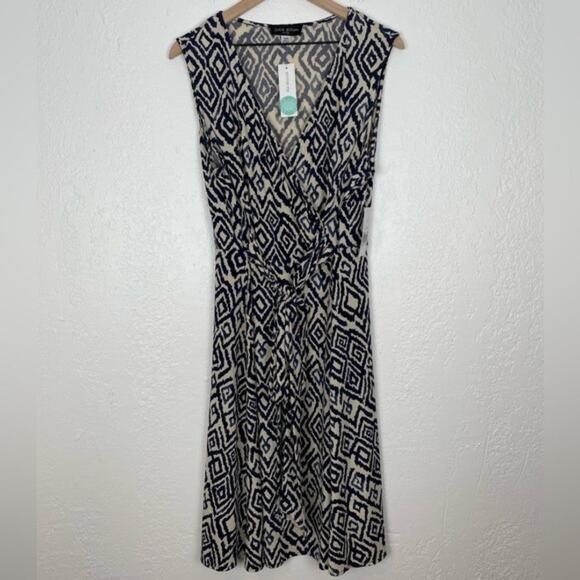 Julie Dillon New York Geometric Print Sophi Faux Wrap Dress NWT Size 16W - Picture 1 of 3